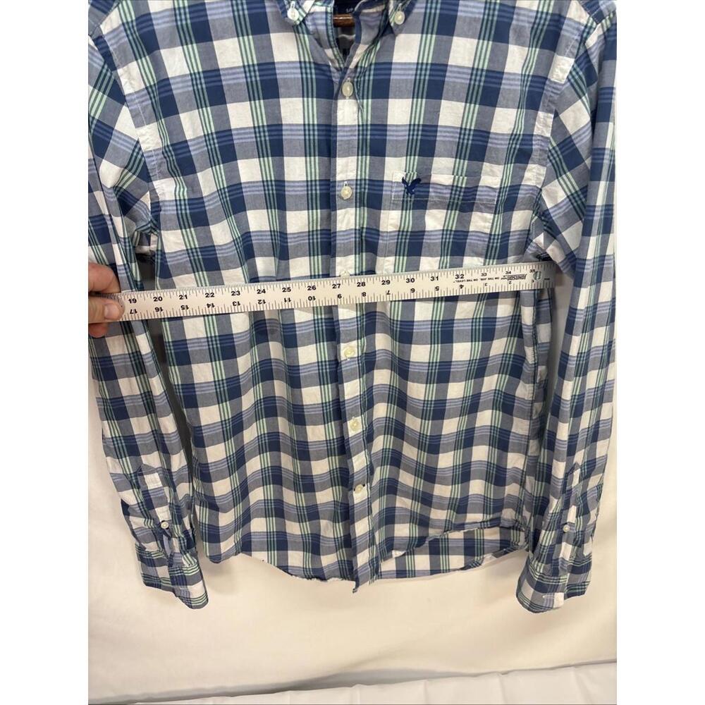 American Eagle Men Classic Plaid Long Sleeve Button-Down Shirt Multicolor Size S - Picture 9 of 9